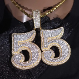 Pendentif diamant Moissanite blanche en argent sterling 925 pendentif numéro personnalisé personnalisé et autres bijoux en diamant - Product Image 4