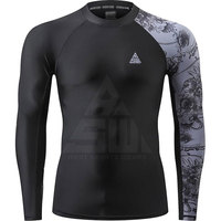 Camiseta Deportiva para Hombre, Manga Larga, Ajustada, Transpirable, Ecológica, de Secado Rápido, Spandex/Poliéster, Diseño Profesional