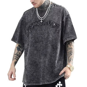 T-shirt pour homme en coton lourd de qualité supérieure, surdimensionné, vintage, cool, imprimé à l'acide, tendance, personnalisé, 100% coton - Product Image 2