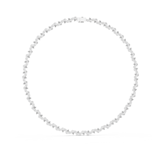 สร้อยคอเทนนิสประดับเพชรแล็บโกรว์เคลือบโรเดียมทองคำขาว 18K ดีไซน์หรูหรา รุ่นบลอสซัม รีไวเอร์ บลูมไลน์ - Product Image 2