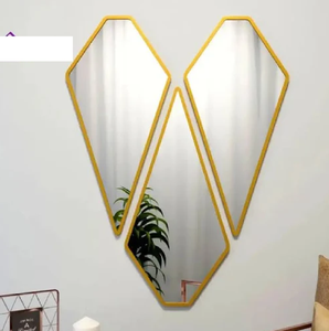 Miroir décoratif élégant Megan noir et doré, miroirs muraux contemporains en métal pour décorations de salon d'hôtel à la maison - Product Image 5