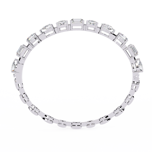 Emerald Princess Pear Round Designer Lab Grown Multi Shape Mixed Cut Diamond Tennis <b>Bracelet</b> in 10K 14K 18K Gold - Product Image 5