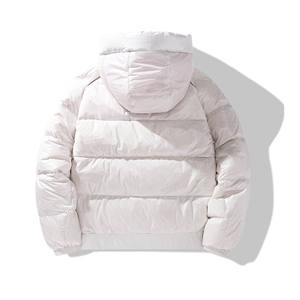 2021 Otoño Invierno chaqueta acolchada para hombre Color sólido cierre de cremallera prendas de vestir exteriores con bolsillos de cuello levantado hechos de lona - Product Image 6