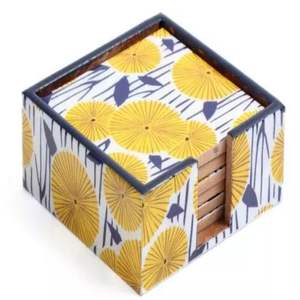 Exquisite Classic Wooden Meena Coasters Artisan Enamel Designs Heat Resistant Durable Eco-Friendly for Festive Celebrations - Product Image 2