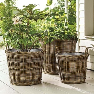 Handmade Planters Customized Design & Size Decorative Core Planters Rattan Net Planters <b>Flower</b> Pots for Indoor Outdoor Planting - Product Image 1