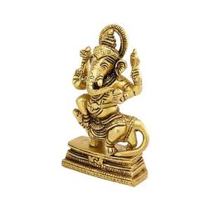 พระพิฆเนศทองเหลืองรูปหนูรูปปั้นพระพิฆเนศสำหรับตกแต่งบ้าน - Product Image 2