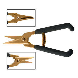 Pince et coupe-cheveux en acier inoxydable plaqué or avec poignées en caoutchouc de 7 pouces pour extensions de cheveux à la kératine - Product Image 6