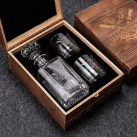 Ensemble de carafe à whisky personnalisée avec logo, 25 oz (750 ml), avec 2 verres à whisky, pour cadeaux d'anniversaire ou de retraite