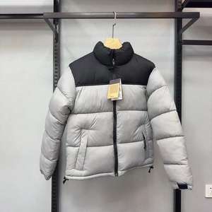 Custom <b>Men's</b> Cropped Fleece Knitted Zipper-Up Hoodie Dropped Shoulder <b>Mens</b> Winter Bubble <b>Jacket</b> - Product Image 5