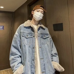 2024 Winter <b>Fleece</b> Denim Jacket Men Thick Warm Wool <b>Liner</b> Coats Men Thicker Denim Outwear Jean Jackets Men Cowboy Casual Outfits - Product Image 1