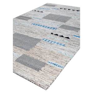 พรมลายเรขาคณิตสีเทาและสีดำแบบถักทอแบน ทำจากขนสัตว์และใยวิสโคส สำหรับตกแต่งบ้าน-Adwv-13057 - Product Image 2