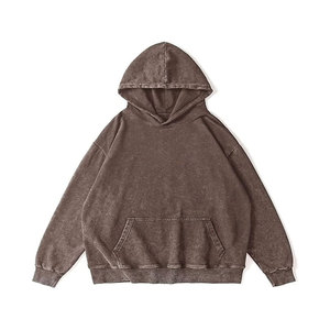 Pull surdimensionné lavage à l'acide sweat à capuche poids lourd athlétique Vintage sweat Streetwear avec serviette broderie - Product Image 4