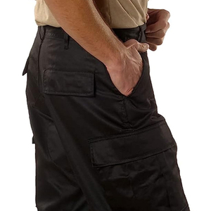 Pantalones Cargo de hombre tejidos de color sólido de material personalizado para servicio informal/OEM pantalones Cargo de hombre con múltiples bolsillos y cintura elástica - Product Image 5