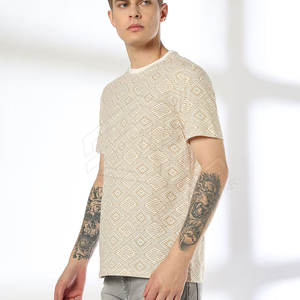 Camisetas de lavado ácido de algodón de gran tamaño personalizadas de alta calidad para hombre, cuello redondo de peso pesado, estilo largo informal, serigrafía sólida - Product Image 2