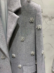 แจ็กเก็ตกระดุมสองแถวสำหรับผู้หญิง, 2023แฟชั่นสไตล์เกาหลีทรงหลวมคอตตอนลำลองเสื้อโค้ทผ้าลินินผ้าขนสัตว์ผสมฤดูหนาวฤดูใบไม้ร่วง - Product Image 6