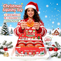 Boîte de jouets sensoriels à presser en forme de boulette de Noël, sac de simulation, panier à vapeur, flocons de paillettes, matériau TPR souple à rebond lent