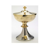 Calice et patène au design luxueux, motif raisins et blé, Ciborium, Ciboria, Articles religieux, Très durable, Esthétique