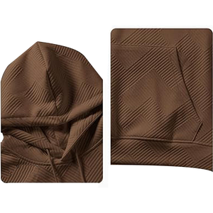 Ensemble de survêtement gaufré unisexe de haute qualité Veste à capuche pour hommes Sports décontractés Jogging Printemps Automne Imprimé Design OEM Convient - Product Image 4