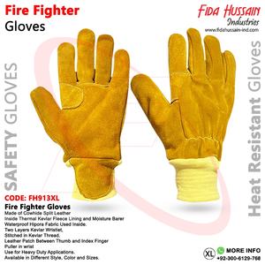 Top vente en gros pompier travail gant de sécurité saison d'hiver gant de pompier ignifuge gants en cuir du Pakistan - Product Image 6