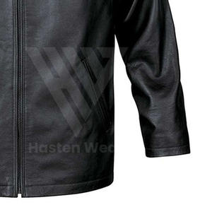 Chaquetas de Cuero con Diseño Personalizado, Fabricación OEM, Chaqueta de Cuero para Hombre con Cremallera Completa y Estampado Personalizado - Product Image 4