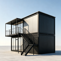 Maison préfabriquée modulaire à deux étages à faible coût, chambre et salon, résistante à la rouille et au vent, installation rapide, Chine