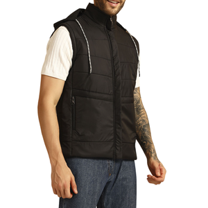 Gilet matelassé personnalisé Offre Spéciale pour homme-Gilet sans manches respirant Streetwear d'hiver avec capuche amovible pour un nouveau look tendance - Product Image 3