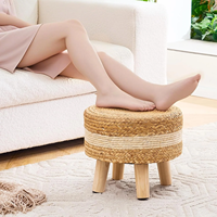 Jacinthe d'eau Pouf rond Patio Repose-pieds Décoration de la maison Matériaux naturels Écologique Fabriqué au Vietnam Durable Vente en gros