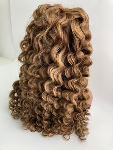 Peluca Frontal de alta calidad Mix Color # 2Q + 12 Remy Hair 28 pulgadas Body Wave 100% Remy Top en extensión de cabello - Product Image 2