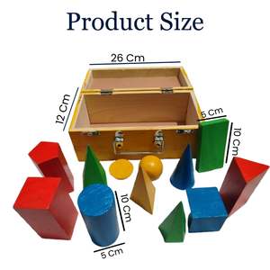 Wooden Geometric Solids 3D Shapes Geometry Model Kit in Box Educational Math & Physics Teaching Aids OEM Manufacturer Supply - Product Image 4