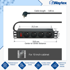 Regleta de alimentación profesional de 4 tomas, montable en rack, con cable de 1.80m para gabinete de 10 pulgadas, con interruptor, al mejor precio del mercado. - Product Image 5