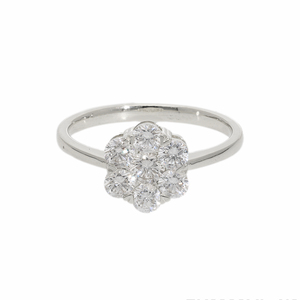 Elegante anillo de racimo de diamantes de una sola flor de oro de 14 quilates con diamantes naturales de corte redondo en Ajuste de punta para una sofisticación atemporal - Product Image 4