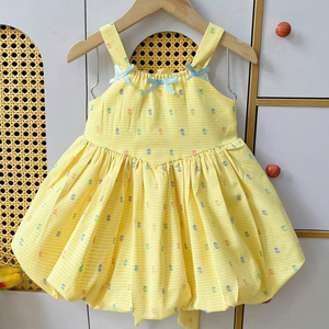 Vêtements d'été en gros pour enfants - Robe d'été sans manches en coton brodé pour filles, style A-line, tenue estivale mignonne et tendance - Product Image 3
