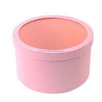Boîte d'emballage rigide portable en velours Kexin haut de gamme, imperméable, avec lamination mate, couvercle à fenêtre transparente, personnalisable pour fleurs, bougies et cadeaux