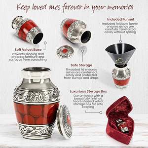 Wood Finished Classic Design Aluminium Keepsake <b>Urns</b> Wholesale High Quality Mini Cremation <b>Urns</b> Made in India - Product Image 3