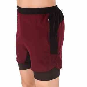 Short de course à séchage rapide 2 en 1 pour hommes Short d'entraînement athlétique de gymnastique pour hommes avec poches pour téléphone - Product Image 2