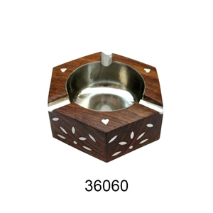 Article le plus populaire Cendrier en bois décoratif de forme ronde à 3 côtés pour usage quotidien et cadeaux de décoration intérieure - Product Image 5