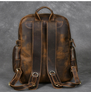 Mochila de cuero genuino para hombre 2025, estilo Vintage de gran capacidad con cierre de cremallera, lujo de gama alta para negocios, hecha a mano - Product Image 1