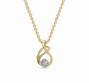 Colgante Solitario de Diamante Cultivado en Laboratorio Eterna Curve de 0.170 Quilates, Corte Brillante Redondo, 1 Pieza, Oro Amarillo, Rosa o Blanco de 9K, 14K o 18K - Product Image 1