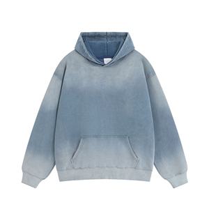 Pull personnalisé surdimensionné pour hommes, sweat-shirt tricoté imprimé doublé, sweat à capuche de style de rue, approvisionnement en vrac d'hiver, blanc uni - Product Image 6
