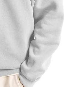 Light Grey Half <b>Zip</b> <b>Fleece</b> Sweatshirt <b>Men</b> Winter Warm Soft High Neck Comfortable Casual Loose Fit Long Sleeve Fashion Pullover - Product Image 6