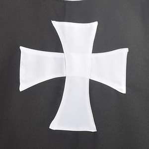 Tunique de Chevalier Hospitalier Noire Médiévale, Surchemise de Chevalier Templier, Taille M - Product Image 6