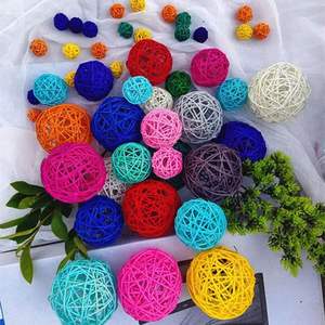 Best-Selling Rattan Craft Wicker Hollow Rattan Ball for Halloween <b>Christmas</b> Vintage Style Is Made in Vietnam Decor - Product Image 2