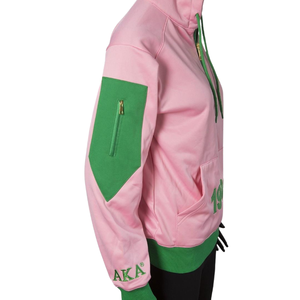 Sudadera con capucha y cremallera de un cuarto AKA para mujer, bordada, de forro polar, personalizada para hermandades, ropa universitaria, rosa - Product Image 2