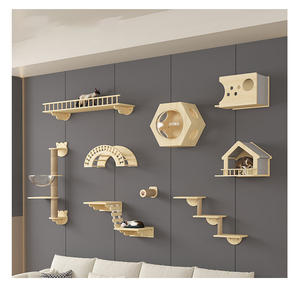Sistema de Árbol para Gatos de Pared Personalizado al por Mayor con Plataformas de Madera de Pino, Condominio para Gatos, Túnel y Postes de Sisal para Hogares con Múltiples Gatos - Product Image 1
