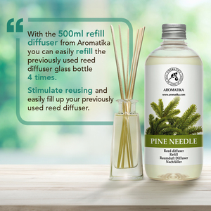 Aromatika Natural Pine Needle Aroma <b>Diffuser</b> Refill Liquid 500ml Long Lasting <b>Room</b> Fragrance Reed <b>Diffuser</b> Oil - Product Image 2