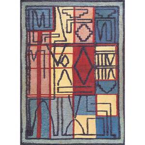 Nayaab Gold Flat Weaves <b>Wool</b> Rug Paem-872 Handmade 3D Braided Geometric Abstract Design Rectangular for Home Living Room 10mm - Product Image 1