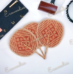 พัดไม้ไผ่พัดสีสดใสสำหรับตกแต่งบ้านงานหัตถกรรม - Product Image 3