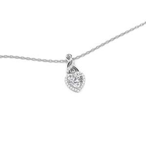 Collier Jeulia Eternal Halo Heart en argent sterling rhodié avec moissanite - Product Image 3