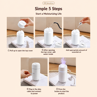Diffuseur d'huiles essentielles ultrasonique portable mini 100 ml, humidificateur d'air rechargeable par USB 5W, mini diffuseur d'arômes à flamme pour la maison
