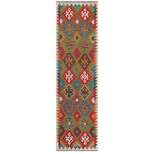 Alfombra Kilim de Maimana, Afganistán, 290 x 82 cm - Product Image 1